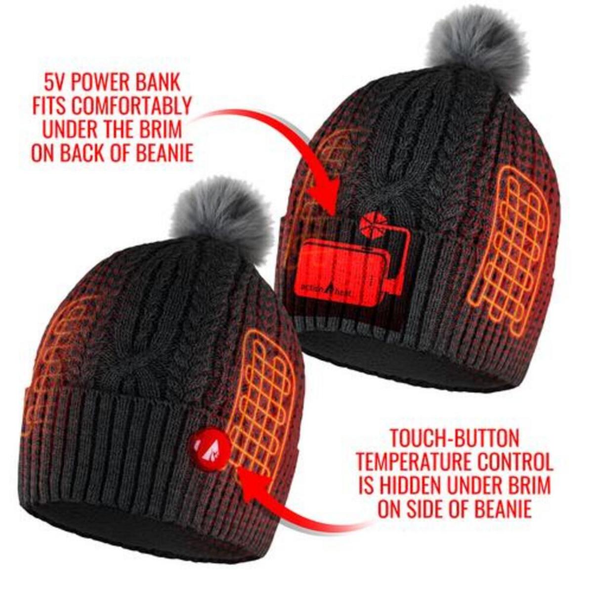 Open Box ActionHeat 5V Battery Heated Cable Knit Hat - Info