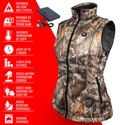 ActionHeat 5V Women's Battery Heated Hunting Vest - Info
