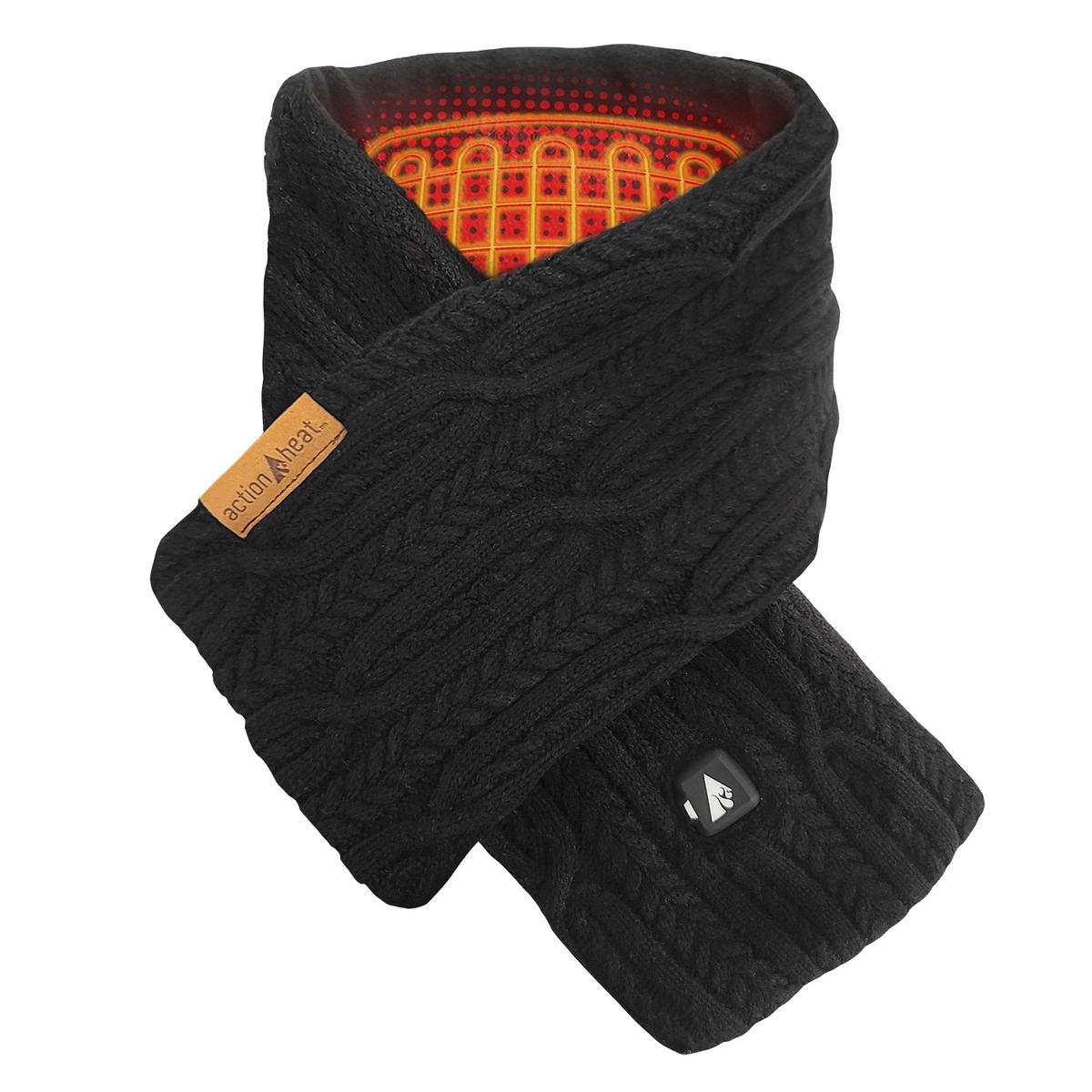 ActionHeat 7V Battery Heated Cable Knit Wrap Scarf - Front