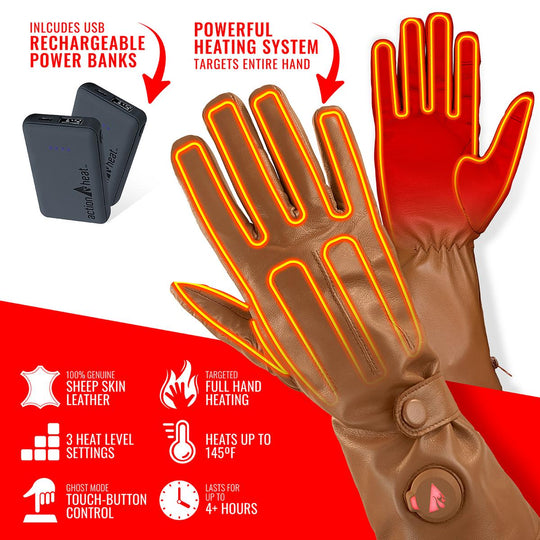 chinese dress ladies ActionHeat 5V Battery Heated Leather Dress Glove - Men's