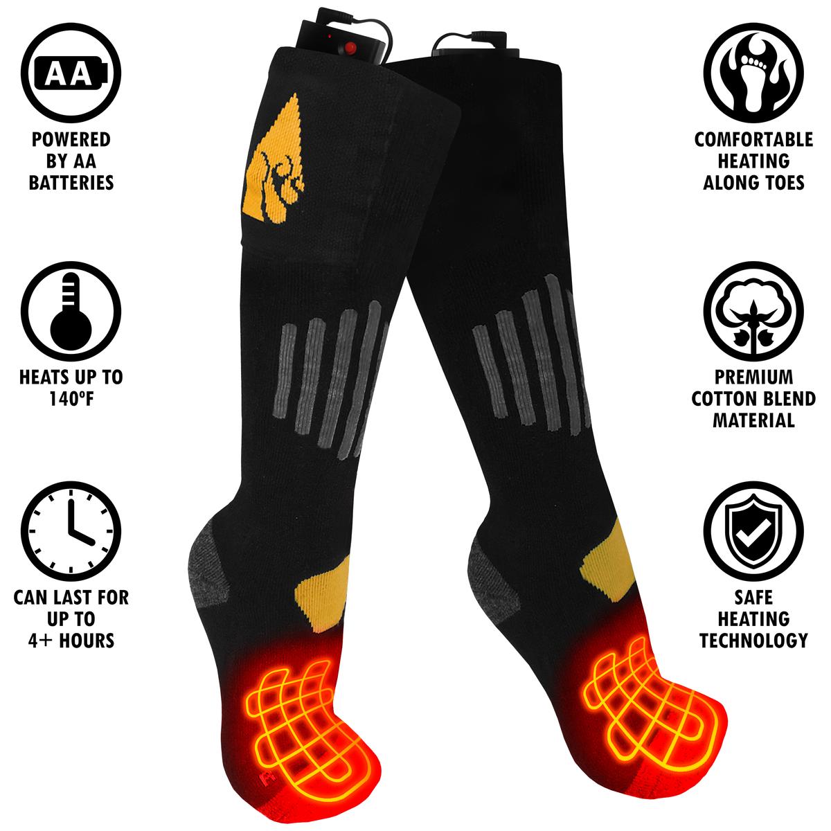 ActionHeat AA Cotton Battery Heated Socks - Info