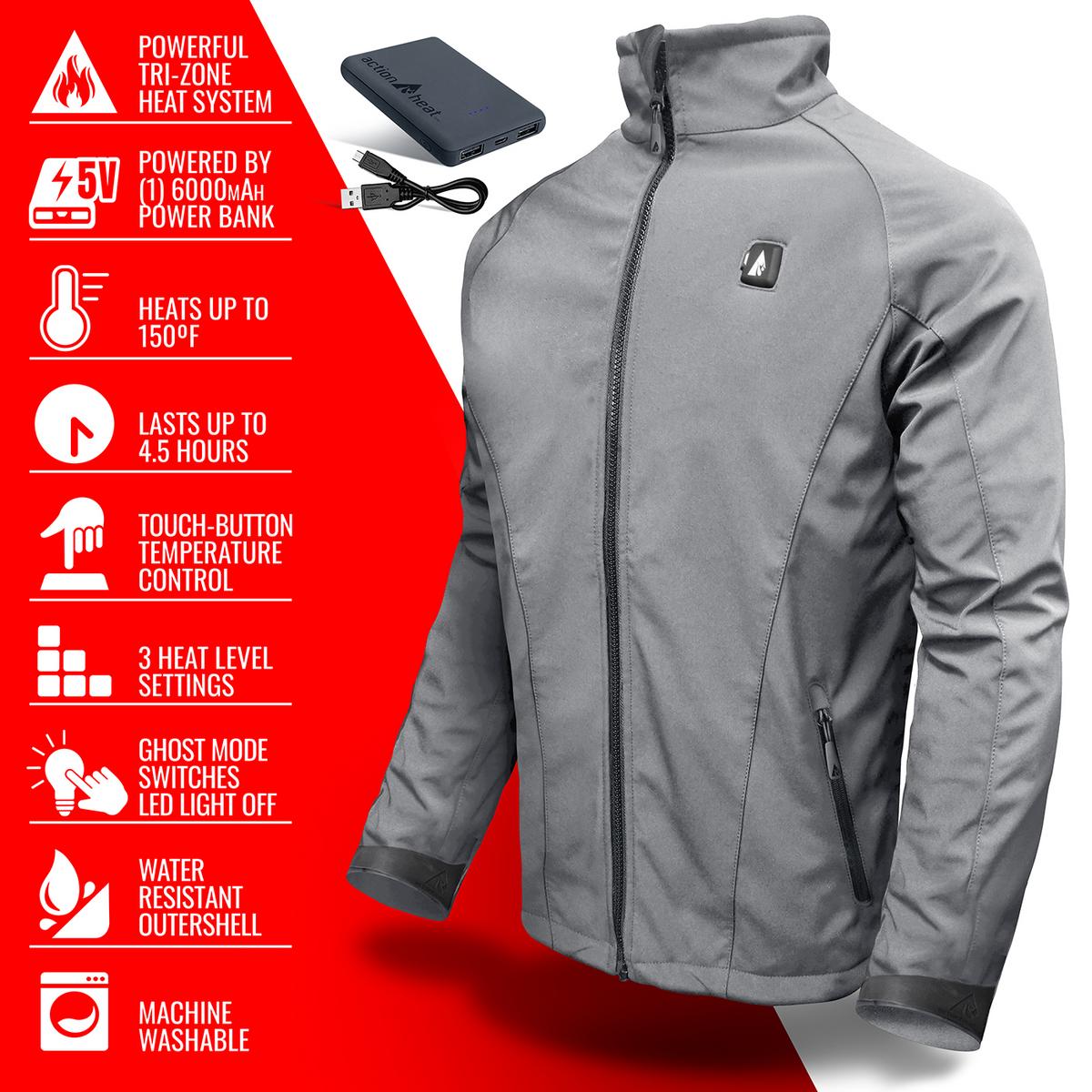 ActionHeat 5V Men's Softshell Battery Heated Jacket - Info