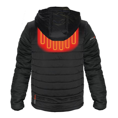 Open Box ActionHeat 5V Battery Heated Insulated Puffer Jacket W/ Hood - Men's - Info