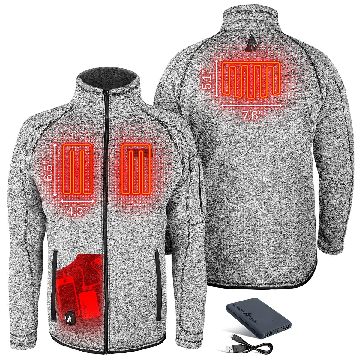 ActionHeat 5V Men's Battery Heated Sweater Jacket - Back