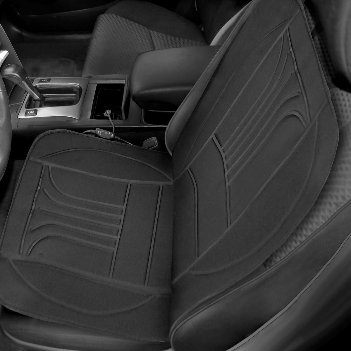 Heated Seat Cover Longer PU Leather Seat Cushion with Fast Heat to