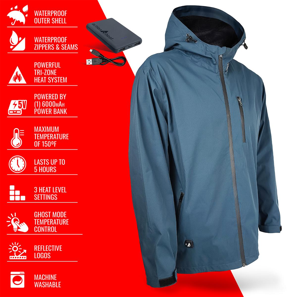 ActionHeat 5V Men's Battery Heated Rain Jacket - Info