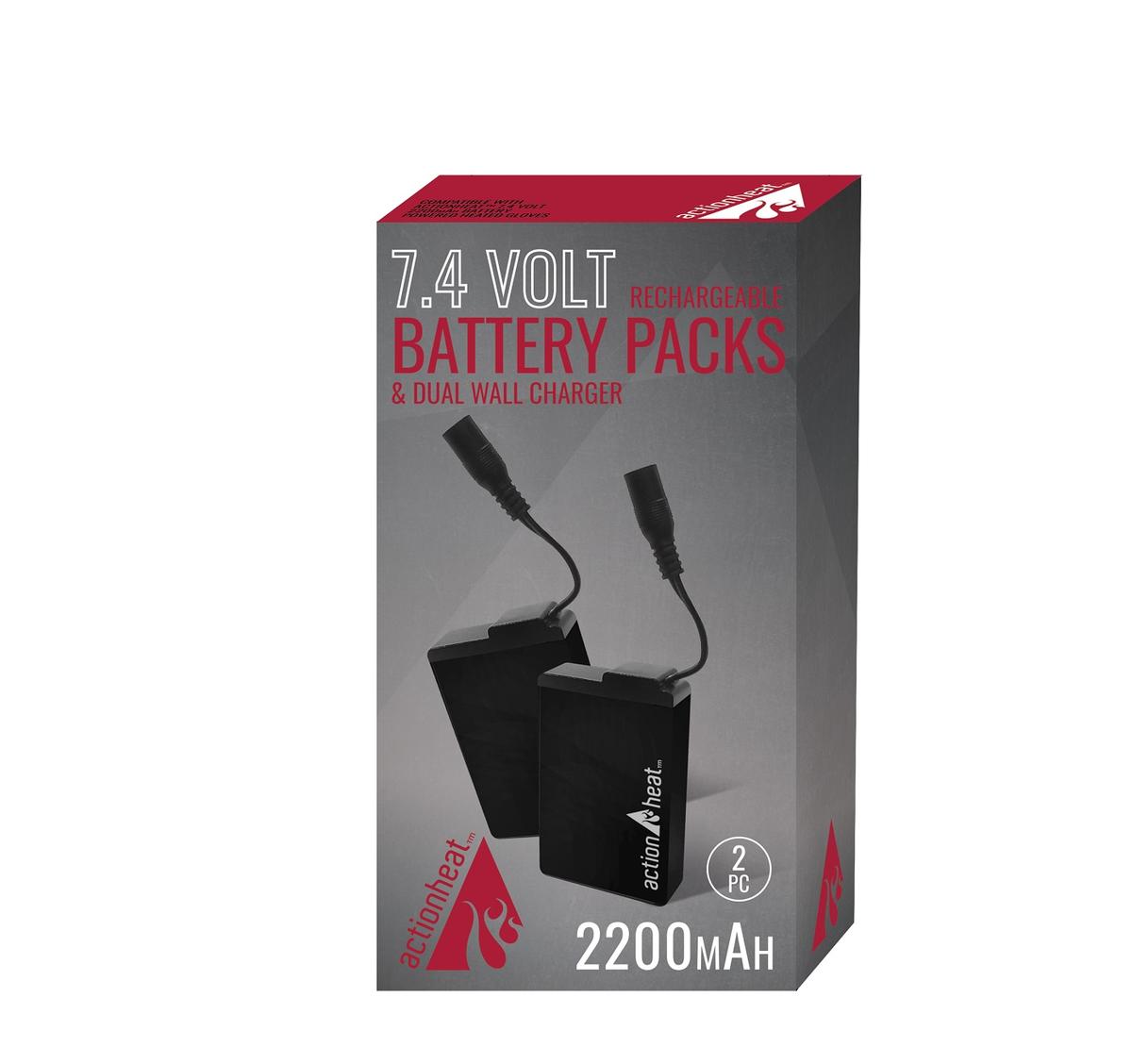 ActionHeat 7V 2200mAh Battery & Charger Kit - Back