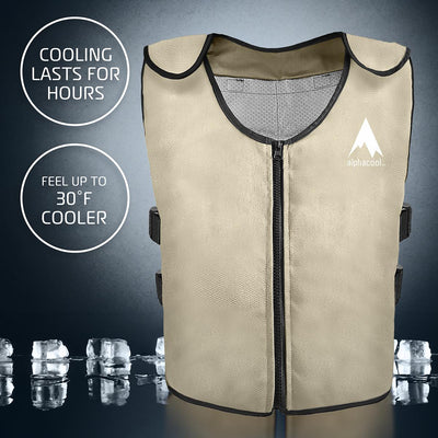 AlphaCool Arctic Cooling Ice Vest with Self-Fill Reusable Ice Packs - Battery